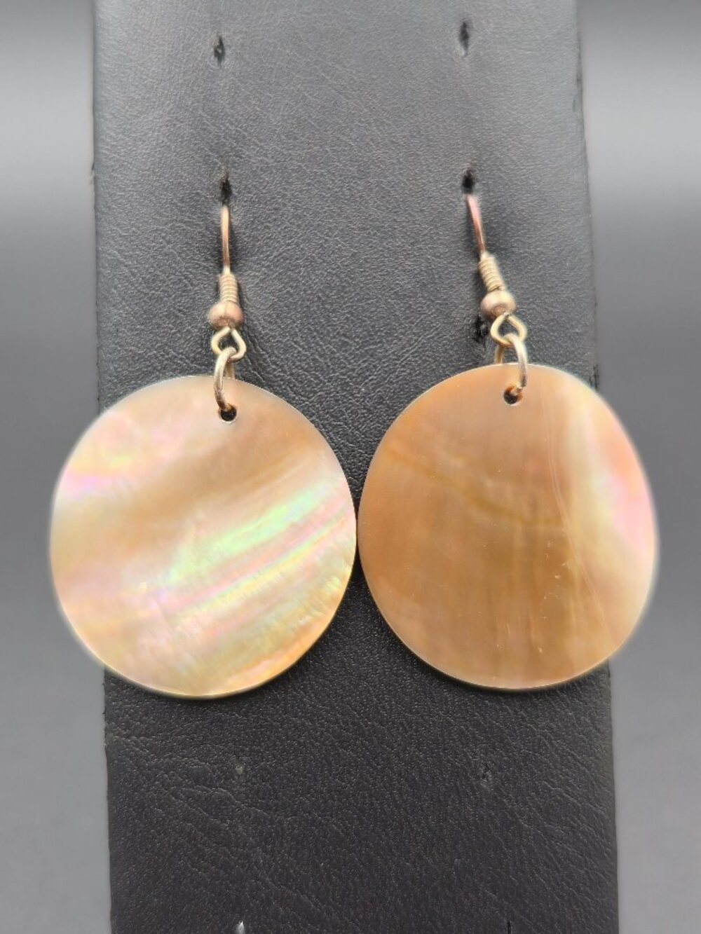 Copper Simple Round Shell Beach Dangle Earrings A… - image 1